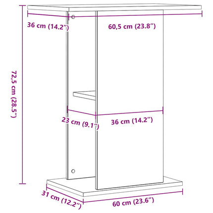 Support d'aquarium vieux bois 36x60,5x72,5 cm bois d'ingénierie