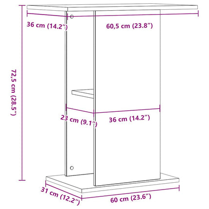 Support d'aquarium Chêne artisanal 36 x 60,5 x 72,5 cm Bois d'ingénierie