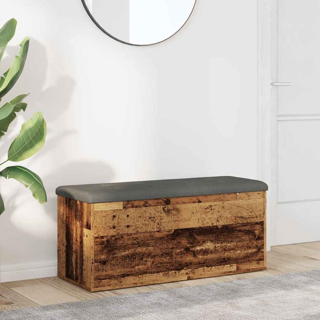 Banc de rangement vieux bois 102x42x45 cm bois d'ingénierie