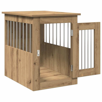 Meuble de cage pour chiens chêne artisanal 45x62x59 cm