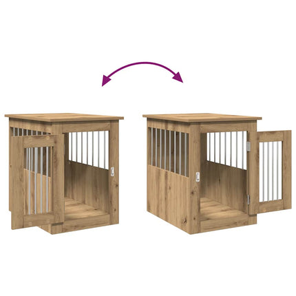 Meuble de cage pour chiens chêne artisanal 45x62x59 cm