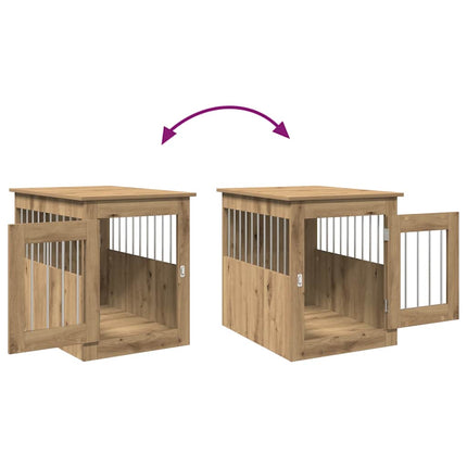 Meuble de cage pour chiens chêne artisanal 55x75x65 cm