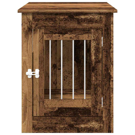 Meuble de cage chiens vieux bois 55x80x68 cm bois d'ingénierie
