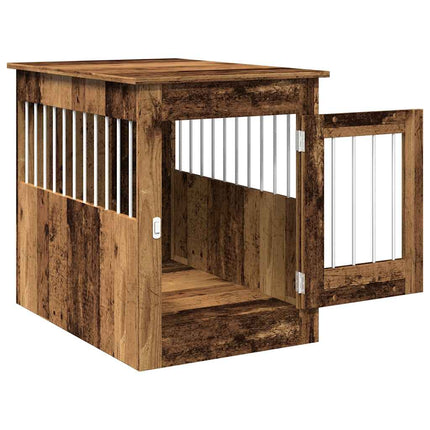 Meuble de cage chiens vieux bois 55x80x68 cm bois d'ingénierie