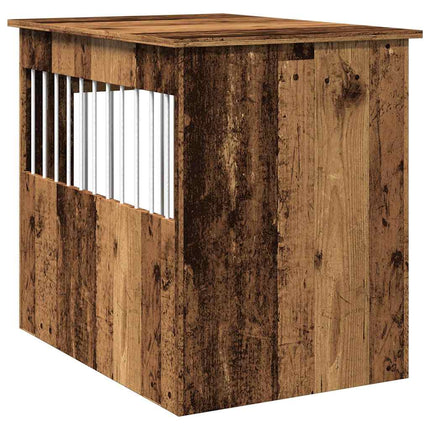 Meuble de cage chiens vieux bois 55x80x68 cm bois d'ingénierie