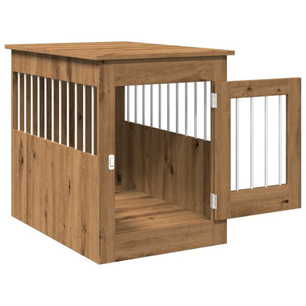 Meuble de cage pour chiens chêne artisanal 55x80x68 cm