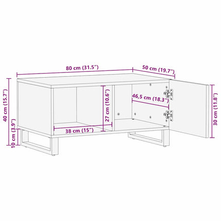 Table basse Marron et Noir 80 x 50 x 40 cm