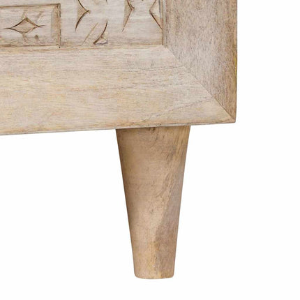 Table basse Beige 80 x 50 x 40 cm bois de manguier massif