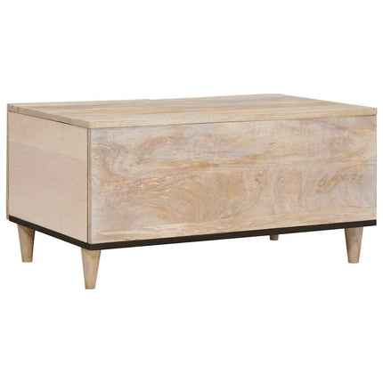 Table basse Beige 80 x 50 x 40 cm bois de manguier massif