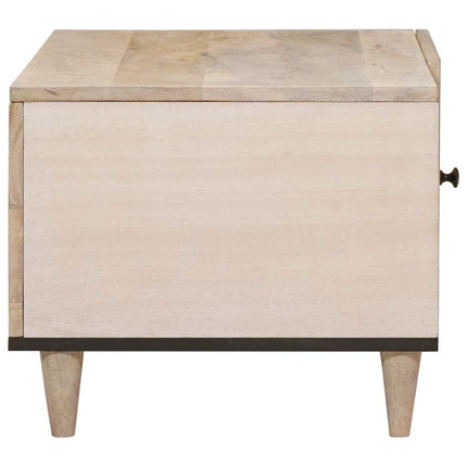 Table basse Beige 80 x 50 x 40 cm bois de manguier massif