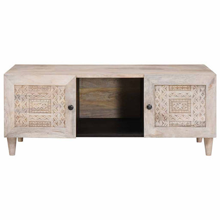 Table basse Beige 100 x 54 x 40 cm bois de manguier massif