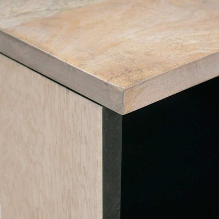 Table basse Blanc 80 x 54 x 40 cm bois de manguier massif