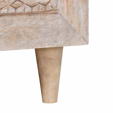 Table basse Blanc 80 x 54 x 40 cm bois de manguier massif
