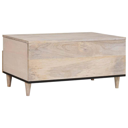 Table basse Blanc 80 x 54 x 40 cm bois de manguier massif