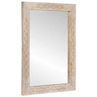 Miroir avec miroir Blanc 57 x 70 x 3 cm bois de manguier massif