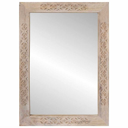 Miroir avec miroir Blanc 57 x 70 x 3 cm bois de manguier massif