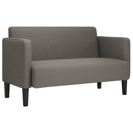 Canapé causeuse gris clair 109 cm tissu velours côtelé