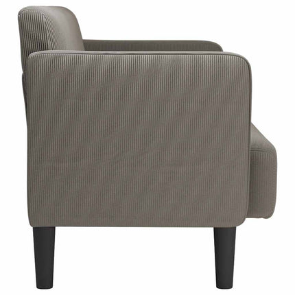 Canapé causeuse gris clair 109 cm tissu velours côtelé