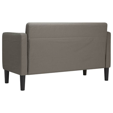 Canapé causeuse gris clair 109 cm tissu velours côtelé