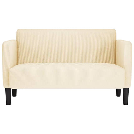 Canapé causeuse crème 109 cm tissu velours côtelé