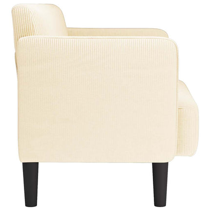 Canapé causeuse crème 109 cm tissu velours côtelé