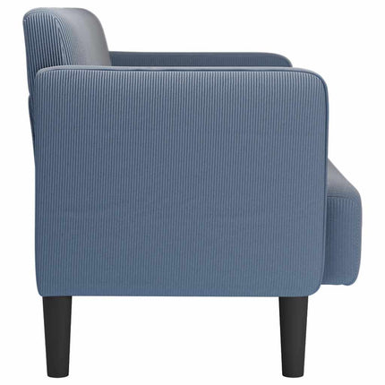 Canapé causeuse bleu 109 cm tissu velours côtelé