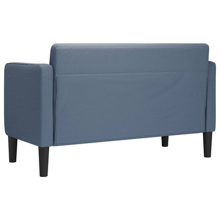 Canapé causeuse bleu 109 cm tissu velours côtelé