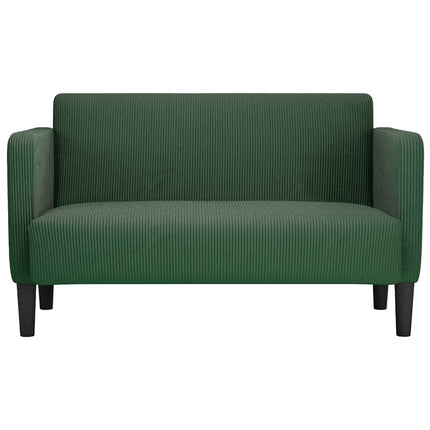 Canapé causeuse vert foncé 109 cm tissu velours côtelé