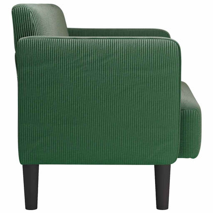 Canapé causeuse vert foncé 109 cm tissu velours côtelé