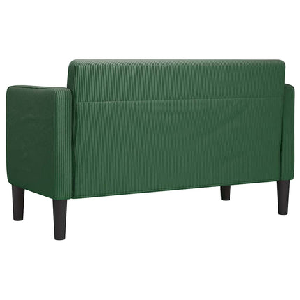 Canapé causeuse vert foncé 109 cm tissu velours côtelé