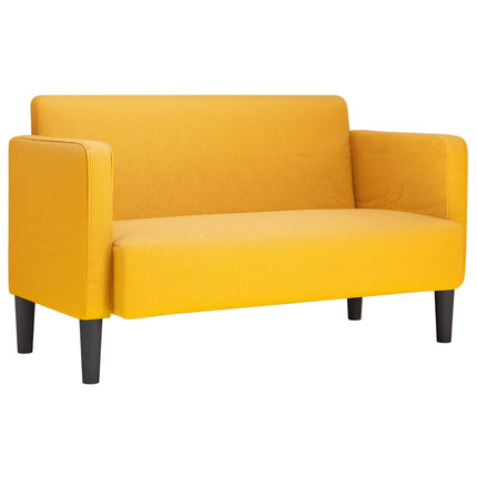 Canapé causeuse jaune clair 109 cm tissu velours côtelé