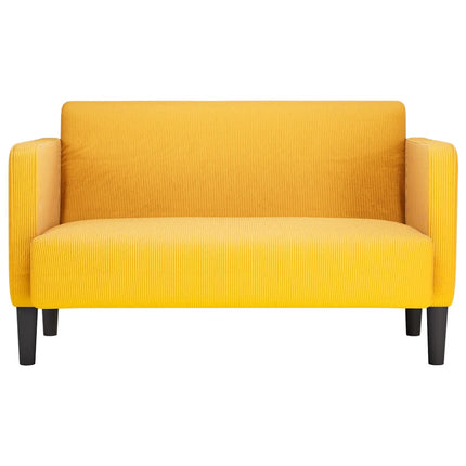 Canapé causeuse jaune clair 109 cm tissu velours côtelé