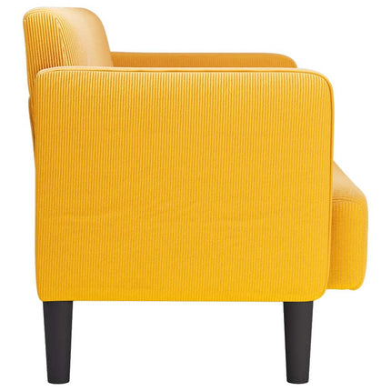 Canapé causeuse jaune clair 109 cm tissu velours côtelé