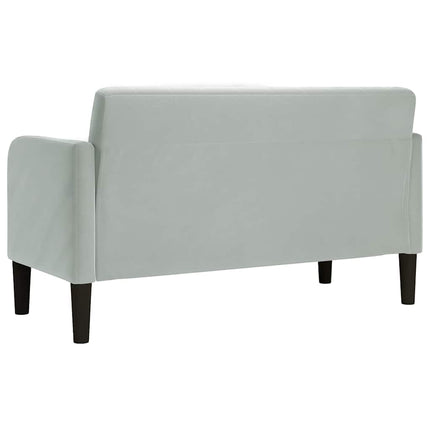 Canapé causeuse gris clair 109 cm velours