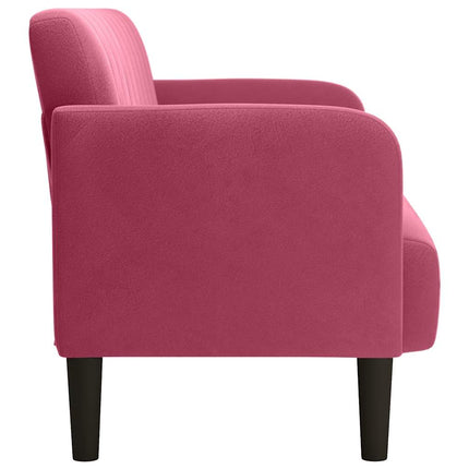 Canapé causeuse rouge bordeaux 109 cm velours