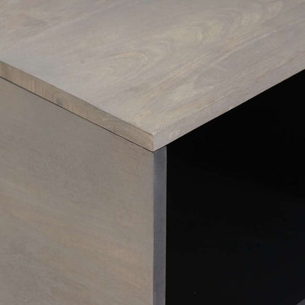 Table basse Gris 80 x 50 x 40 cm bois de manguier massif