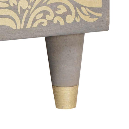 Table basse Gris 80 x 50 x 40 cm bois de manguier massif