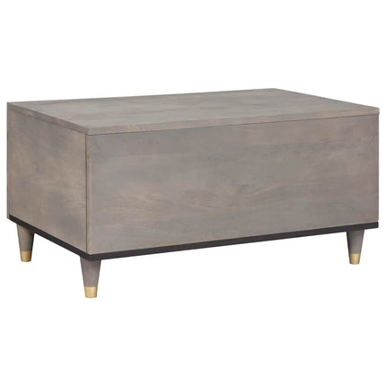 Table basse Gris 80 x 50 x 40 cm bois de manguier massif