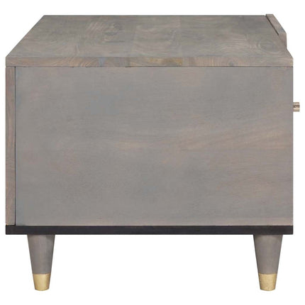Table basse Gris 80 x 50 x 40 cm bois de manguier massif