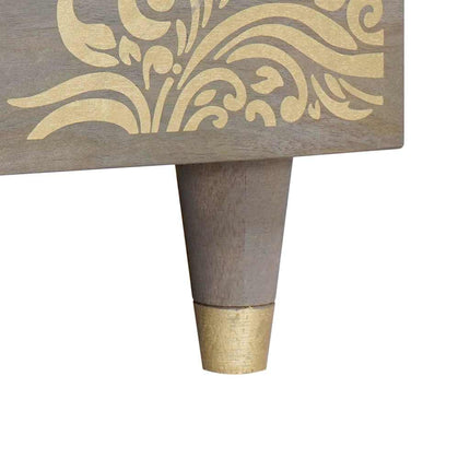 Table basse Gris 100 x 54 x 40 cm bois de manguier massif