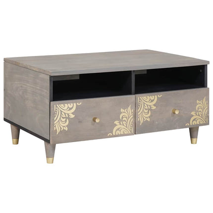 Table basse Gris 80 x 54 x 40 cm bois de manguier massif