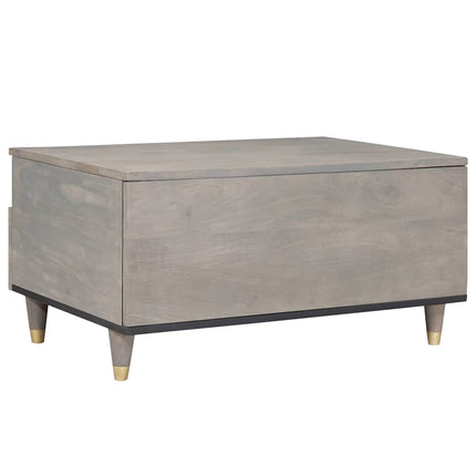 Table basse Gris 80 x 54 x 40 cm bois de manguier massif