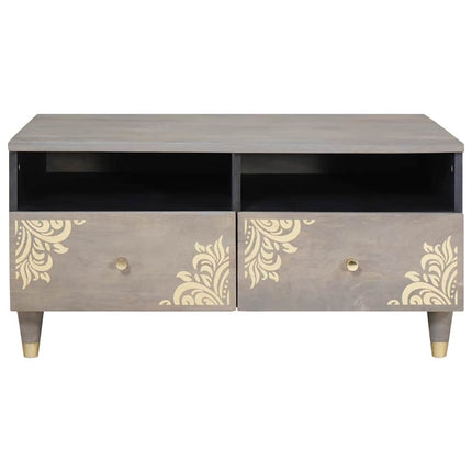 Table basse Gris 80 x 54 x 40 cm bois de manguier massif