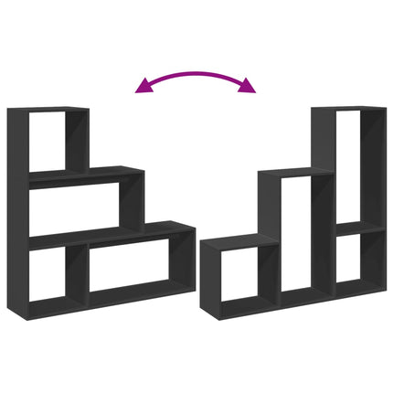 Étagère séparatrice de pièce à 3 niveaux noir 123x29x123 cm