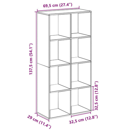 Étagère séparatrice de pièce sonoma gris 69,5x29x137,5 cm