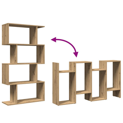 Étagère séparatrice de pièce à 4 niveaux chêne artisanal