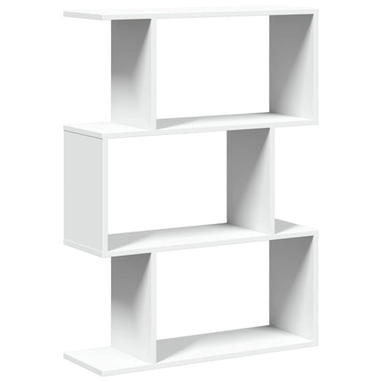 Bibliothèque séparateur de pièce à 3 niveaux Blanc 70 x 24 x 97 cm Bois d'ingénierie