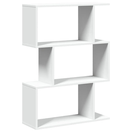 Bibliothèque séparateur de pièce à 3 niveaux Blanc 70 x 24 x 97 cm Bois d'ingénierie