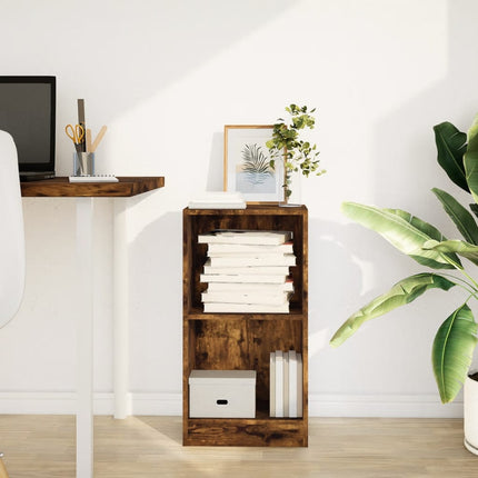 Bibliothèque chêne fumé 40x24x76 cm bois d'ingénierie