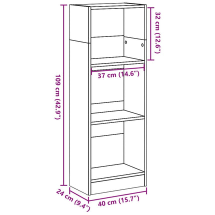 Bibliothèque chêne fumé 40x24x109 cm bois d'ingénierie